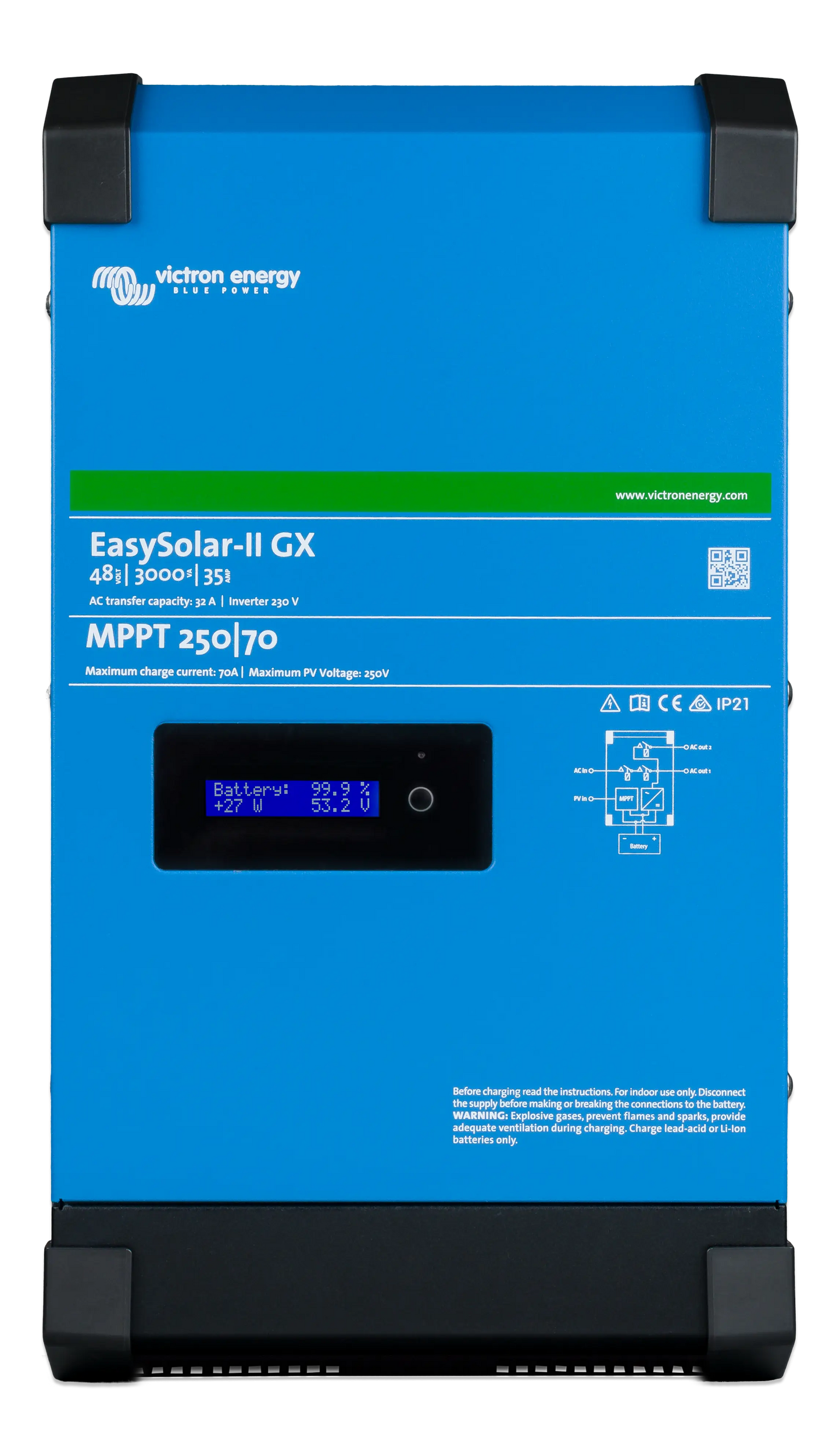15kWh Battery & Victron EasySolar-II 48/3000/35-32 230V, ESS, On & Off Grid